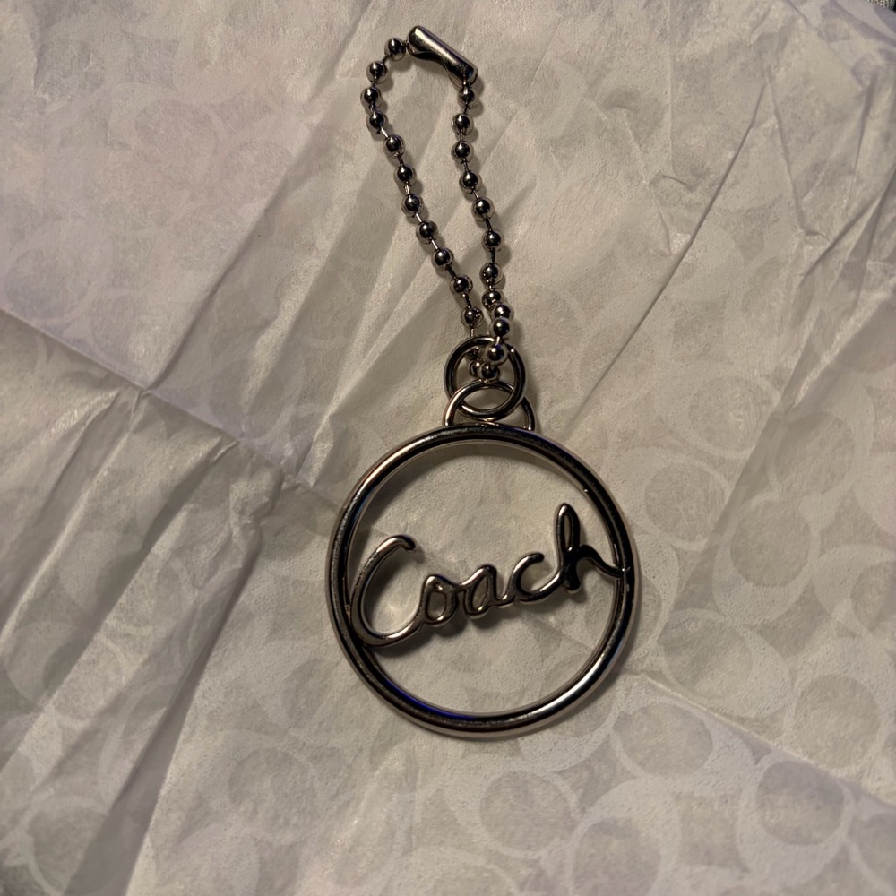 Y2K-Era Coach Metallic Silver Keychain/Charm